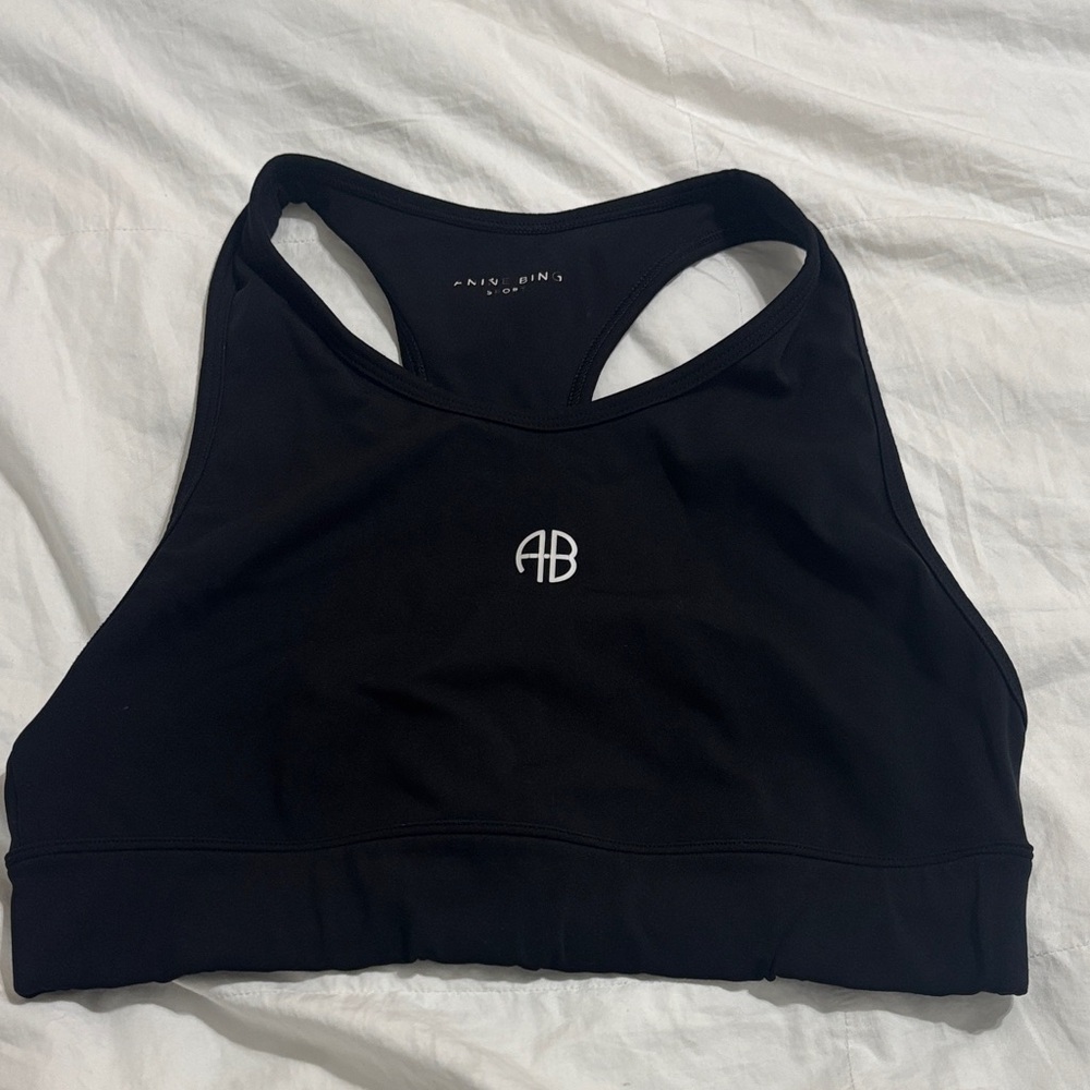 Anine Bing Black Racerback Sports Bra
